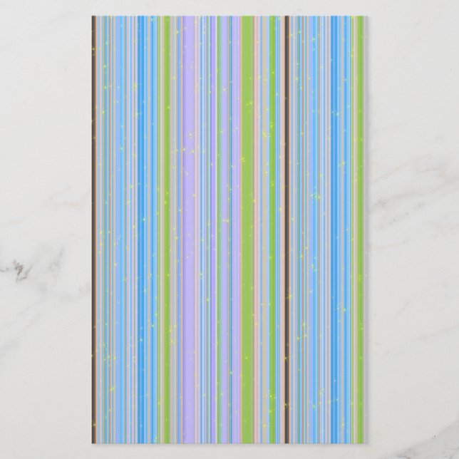 Sparkly Pastel Stripes Stationery (Front)