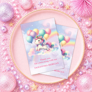 Sparkly Pastel Unicorn Magical Day Thank You Card