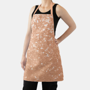 Sparkly peach faux sparkles colour of year 2024 apron