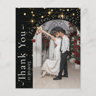 Sparkly Photo Budget Wedding Thank you card