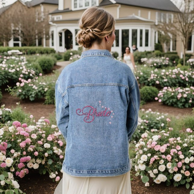Sparkly Pink Bride Denim Jacket (Creator Uploaded)