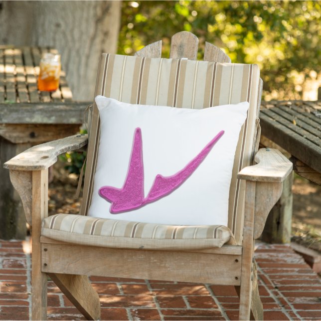 Sparkly pink butterfly cushion (Chair)