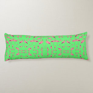 Sparkly pink flamingo glitter heart body cushion