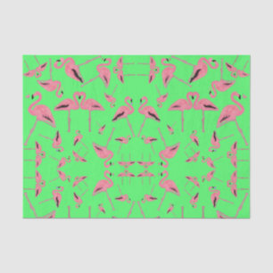 Sparkly pink flamingo glitter heart tissue paper