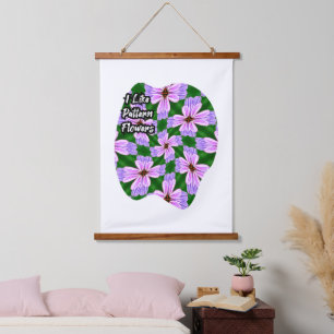 Sparkly Pink Flowers Pattern Hanging Tapestry