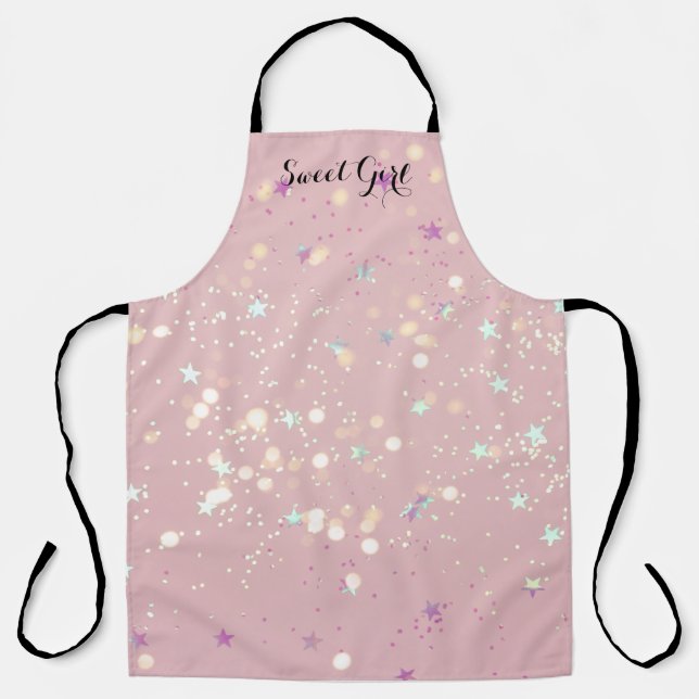 Sparkly Pink Glitter Design Apron (Front)