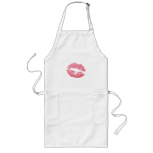 Sparkly Pink Lips Long Apron