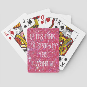 Sparkly Pink Playing Cards