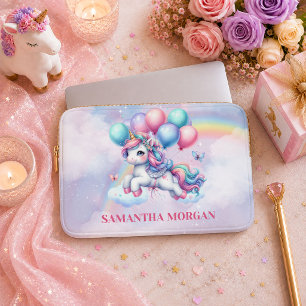 Sparkly Pink Unicorn Magical Day Birthday Laptop C Sleeve