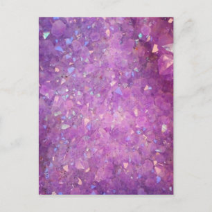 Sparkly Pinky Purple Aura Crystals Postcard