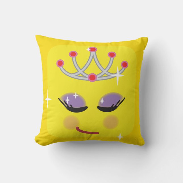 Sparkly Princess Emoticon Cushion (Front)