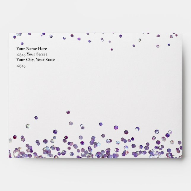 Sparkly Purple Glitter  Envelope (Front)