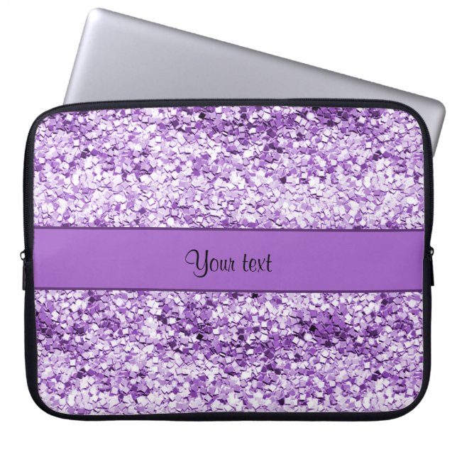 Sparkly Purple Glitter Laptop Sleeve (Front)