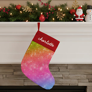 Sparkly Rainbow Glitter Christmas Stocking