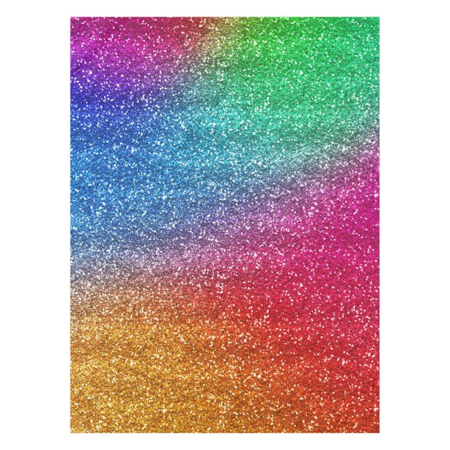 Sparkly Rainbow Gradient Glitter Tablecloth (Front)