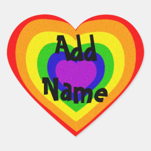 Sparkly rainbow heart sticker