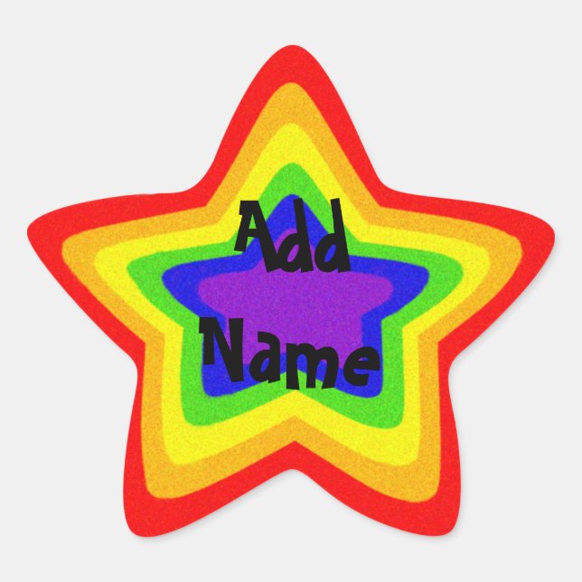 Sparkly rainbow star star sticker (Front)