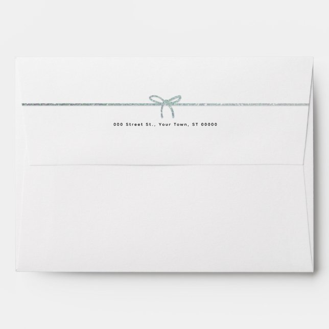 Sparkly Ribbon Return Address Envelope (Back (Top Flap))