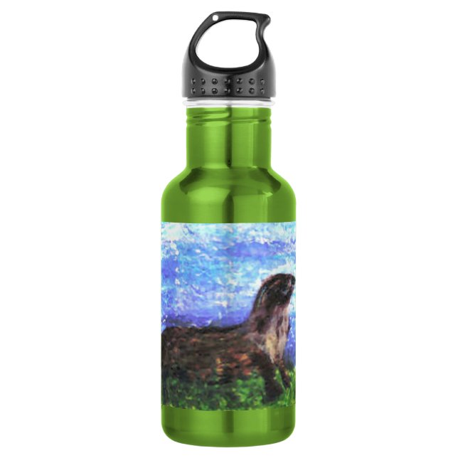 Sparkly River Otter Cute Animal 532 Ml Water Bottle (Front)