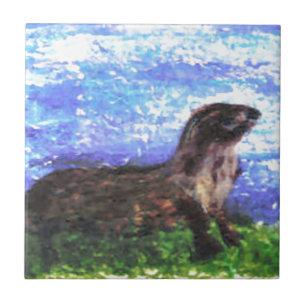 Sparkly River Otter Tile