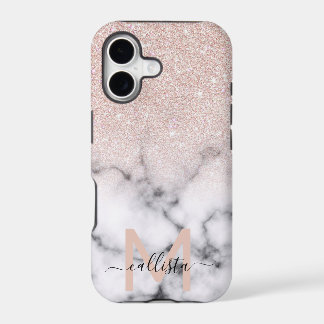 Sparkly Rose Gold Glitter Marble Ombre