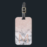 Sparkly Rose Gold Glitter Marble Ombre Luggage Tag<br><div class="desc">This elegant and girly pattern is perfect for the modern woman. It features faux printed sparkly rose gold glitter on top of a black and with marble pattern in the style of an ombre gradient. It's trendy, cool, chic, luxe, and stylish. ***IMPORTANT DESIGN NOTE: For any custom design request such...</div>
