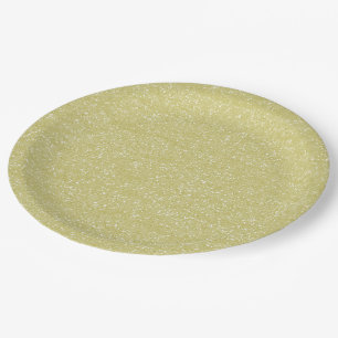 Sparkly Sandy Gold & Silver Glitter Paper Plate