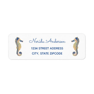 Sparkly Seahorse Address Label