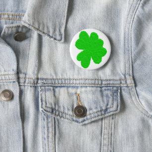Sparkly shamrock lucky clover St. Patrick's Day 6 Cm Round Badge