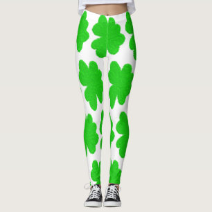 Sparkly shamrock lucky clover St. Patrick's Day Leggings