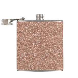 Sparkly Shiny Glitter Rose Gold Hip Flask