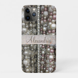 Sparkly Silver and Pink Stringed Beads          Case-Mate iPhone Case