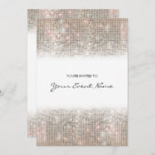 Sparkly Silver Faux Sequins Festive Party Invitation (Front/Back)
