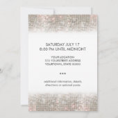 Sparkly Silver Faux Sequins Festive Party Invitation (Back)