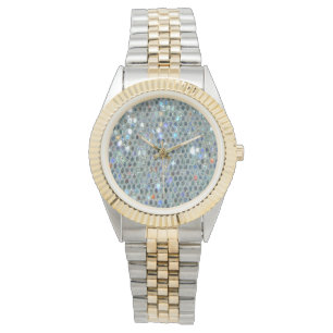 Sparkly Silver Slipper Glitzy Bling Watch