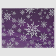 Sparkly Silver Snowflakes on Purple