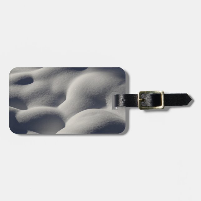 Sparkly Snow Mounds Abstract Nature Luggage Tag (Front Horizontal)