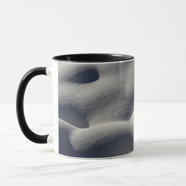 Sparkly Snow Mounds Abstract Nature Mug (Left)