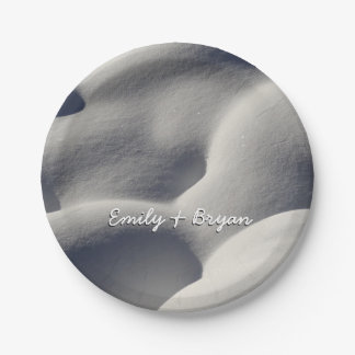 Sparkly Snow Mounds Abstract Nature Paper Plate