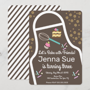 Sparkly Sprinkle Cupcake Decorating Birthday Invitation