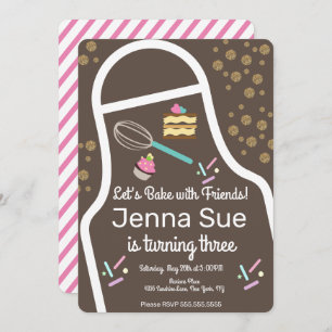 Sparkly Sprinkle Cupcake Decorating Birthday Invitation