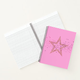 Sparkly Star Baby Pink pretty Notebook