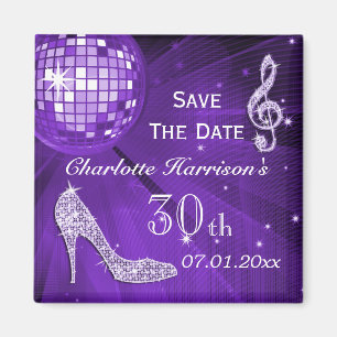 Sparkly Stiletto Heel 30th Birthday Save The Date Magnet