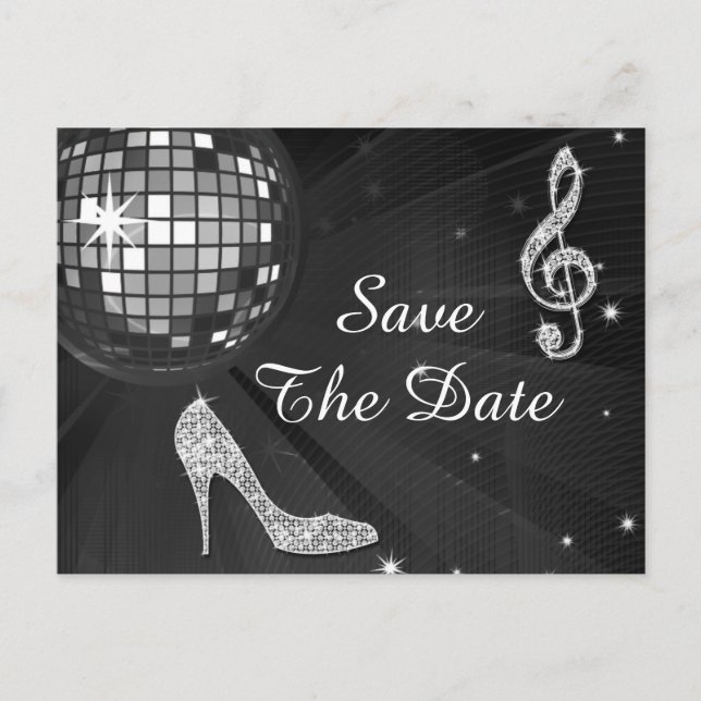 Sparkly Stiletto Heel 40th Birthday Save The Date Announcement Postcard (Front)