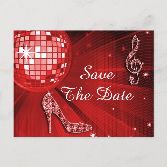 Sparkly Stiletto Heel 45th Birthday Save The Date Announcement Postcard (Front)