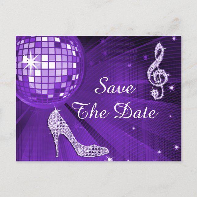 Sparkly Stiletto Heel 70th Birthday Save The Date Announcement Postcard (Front)