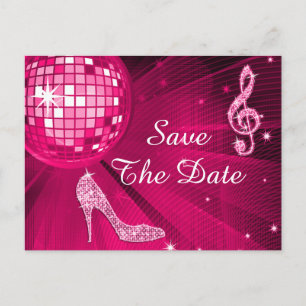 Sparkly Stiletto Heel 80th Birthday Save The Date Announcement Postcard