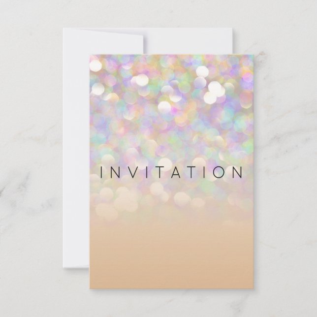 Sparkly Surprise Party Invitation Ivory Silver (Front)