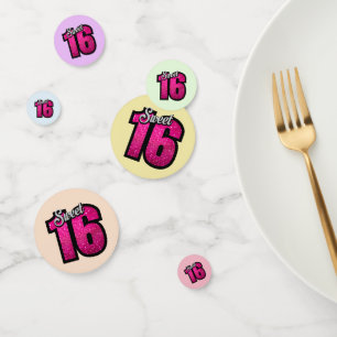 Sparkly Sweet Sixteenth Birthday Confetti