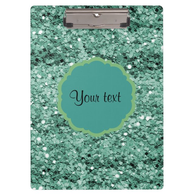 Sparkly Teal Glitter Clipboard (Front)